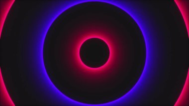 Soyut neon halkalar, bilgisayar üretimi. 3D fütüristik arkaplan yansıması