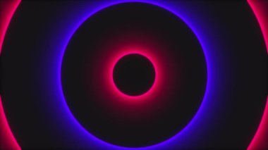 Soyut neon halkalar, bilgisayar üretimi. 3D fütüristik arkaplan yansıması