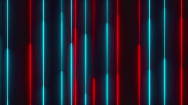 Vele verticale neon verlichting lijnen, abstracte computer gegenereerde achtergrond, 3d render — Stockfoto