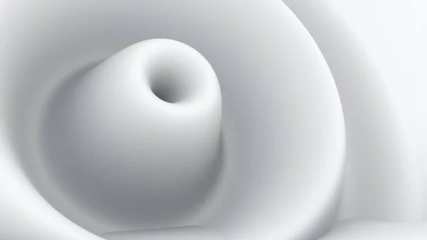 Forma abstracta con ondas blancas circulares impulsivas, generadas por computadora. 3d representación de fondo fractal —  Fotos de Stock