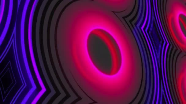 Struttura ondulata a spirale con illuminazione al neon, generata al computer. Rendering 3D dello sfondo al plasma — Video Stock