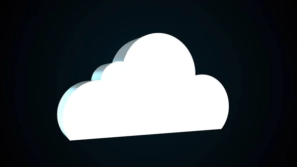 Computer generated 3d cloud rotationing on dark background. 3d rendering symbol of digital data storage — Stock Photo, Image