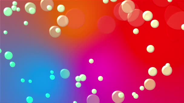 Fondo multicolor abstracto con burbujas redondas. Visualización 3D generada por ordenador — Vídeos de Stock