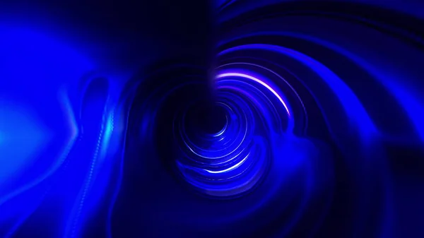 Світловий футуристичний тунель, створений комп'ютером. 3D візуалізація абстрактного фону. Всередині обертового коридору — стокове фото