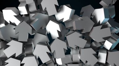 Many falling arrows, computer generated. 3d render of modern background