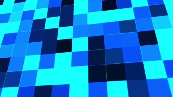 Superfície abstrata do mosaico colorido. Antecedentes tecnológicos gerados por computador. 3D renderização de blocos quadrados. — Fotografia de Stock