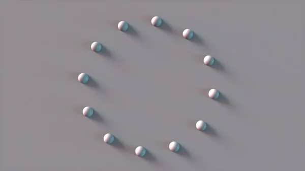 Круглий набір сфер, створений комп'ютером. 3D візуалізація ізометричного фону — стокове фото