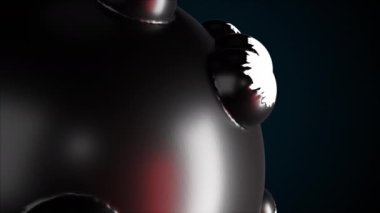 Yuvarlak elementlerle bilgisayar tarafından oluşturulmuş küre yüzeyi. Soyut arkaplanın 3d görüntülenmesi