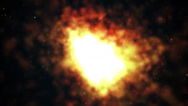 Computer generated dark background with bright fire and sparkles. 3d render — Stock Video