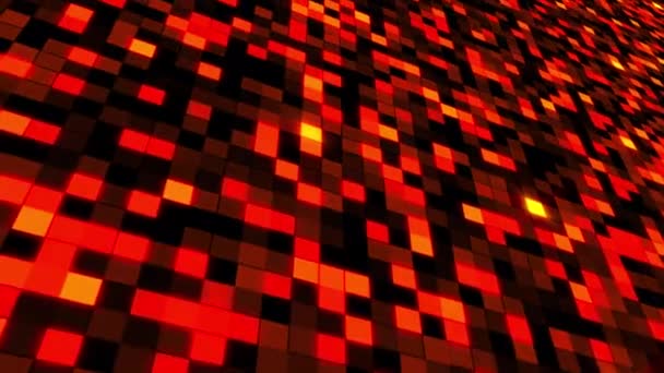 Абстрактная поверхность из цветной мозаики. Компьютерные технологии фон. 3D рендеринг квадратных блоков. — стоковое видео