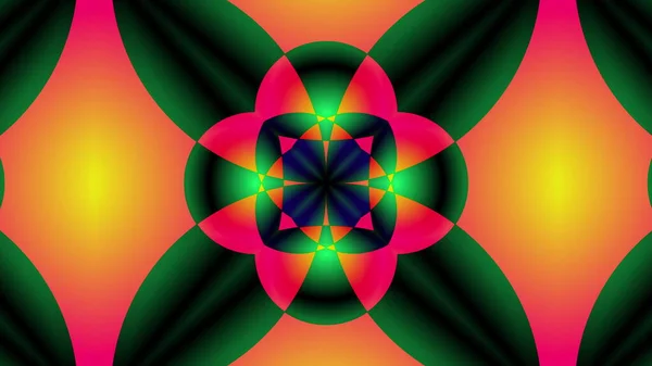 Dator genererade psykedelisk bakgrund från färgglada fläckar. 3D-återgivning av fusion av form och färg — Stockfoto