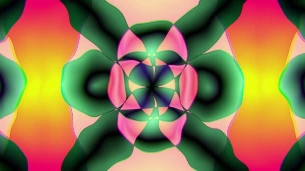Počítač generoval psychedelické pozadí z barevných míst. 3D vykreslování fúze tvaru a barvy — Stock video