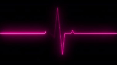 3D kalp atış hızı grafiği. Kalp kardiyogramı, bilgisayar üretimi. Tıbbi geçmiş