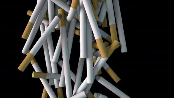 Herunterfallende Zigaretten — Stockvideo