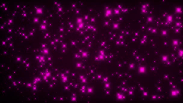 Starglow, computergeneriert. 3D-Darstellung schön schimmernder Sterne auf schwarzem Hintergrund. — Stockvideo