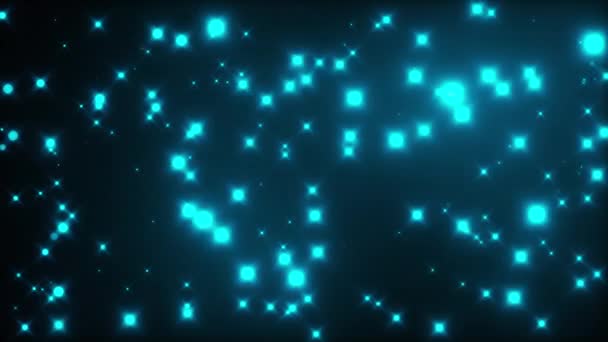 Starglow, computergeneriert. 3D-Darstellung schön schimmernder Sterne auf schwarzem Hintergrund. — Stockvideo