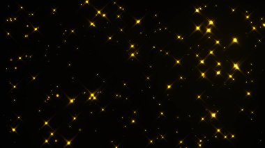Starglow, computer generated. 3d rendering beautiful shimmering stars on a black background. clipart