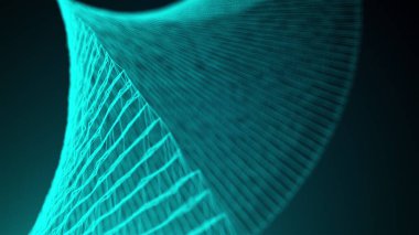 Noktaların birleşimiyle bilgisayar hava ağı oluşturdu. Soyut karmaşık arkaplanın 3d görüntülenmesi