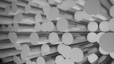 Silindir ile soyut arka plan. 3D işlenmiş zemin