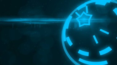 Kod hologram ile fütüristik screensaver. Okumak Hud Heads Up ekran tarayıcı yüksek teknoloji hedef dijital. Dijital arka plan