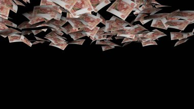Siyah arka plan üzerine Ruble düşüş Animasyon