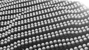 Arka plan ile yüzey siyah beyaz küre. 3d render.