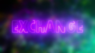 Neon efektli metin değişimi, 3d oluşturma arkaplanı, bilgisayar oluşturuldu