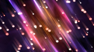 Düşen kuyrukluyıldızlar olarak birçok ışık demetine sahip soyut arkaplan, 3D görüntüleme