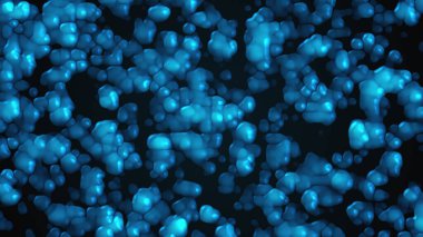 Bilgisayar birçok kabarcık ve parçacıktan doku üretti. Soyut arkaplan 3B biçimlendiriliyor