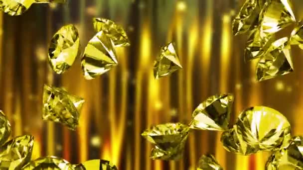 Nagy gyémántok, számítógép generálva. 3d render gyönyörű háttér. — Stock videók