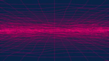 Dalgalı neon şebekesi, bilgisayar üretildi. 3d canlandırma geçmişi