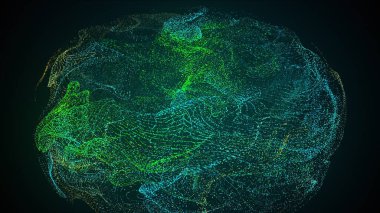 Bilgisayar tarafından oluşturulan parçacık girdabı. 3D gaz işlemesi mükemmel arkaplan