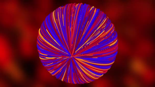 얇은 선들로 이루어진 화려 한 구와 컴퓨터가 만들어 낸 구입니다. 3d 미술 작품 배경 묘사 — 비디오