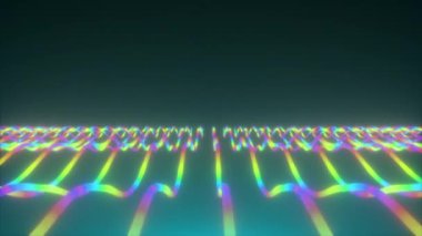 Neon dalgalı çizgilerin yer değiştirmesi