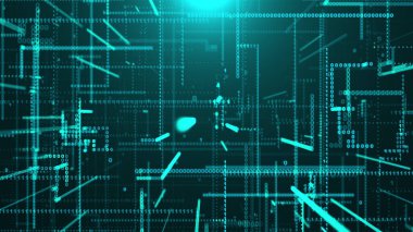 İkili veri akışı, bilgisayar üretimi. Bilimsel teknolojinin 3 boyutlu yansıması. Modern dijital zemin