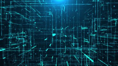 İkili veri akışı, bilgisayar üretimi. Bilimsel teknolojinin 3 boyutlu yansıması. Modern dijital zemin