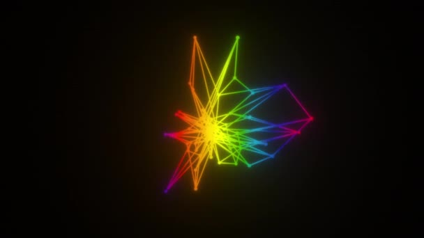 Forma de néon fractal — Vídeo de Stock