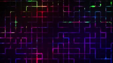 Blokların neon ışıkları ve çizgilerin gradyanı