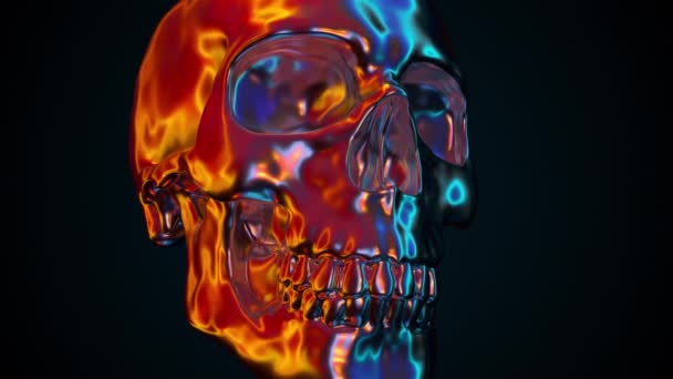 虹色の人間の頭蓋骨 — ストック動画