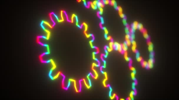 Angrenaje colorate Neon — Videoclip de stoc