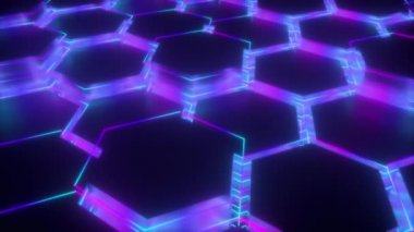 Renkli neon altıgen