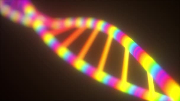 Kroucení DNA spirály s molekulárním připojením abstraktní pozadí. — Stock video
