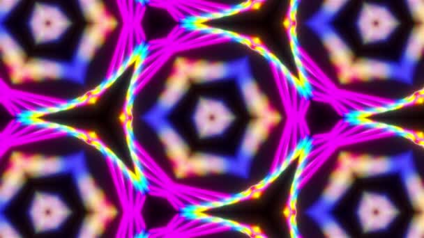 Kaleidoscoop patronen van zwevende driehoekige vorm abstracte achtergrond. — Stockvideo