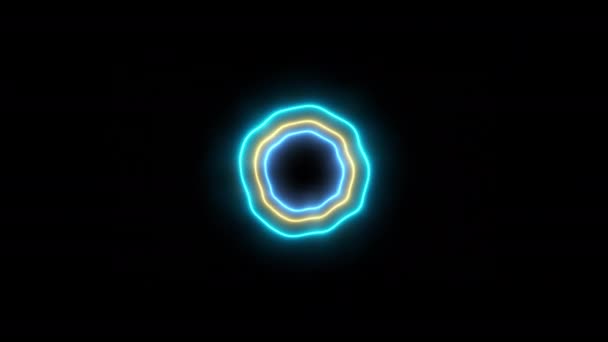 Polygonaler Ring Flash Equalizer abstrakter Hintergrund. — Stockvideo