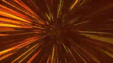 Dijital ışık tünelinin hızı, bilgisayar üretimi. Soyut ve hızlı hareket eden neon çizgilerin parlayan ışıklarla 3 boyutlu yansıması. Soyut arkaplan