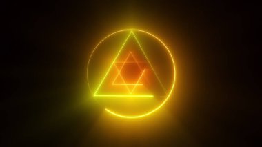 Çemberin soyut arka planında sihirli pentagram.