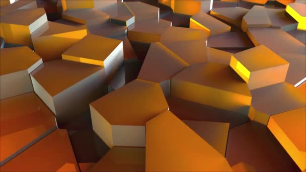 Cracked polygons surface abstract background. — Stock Video