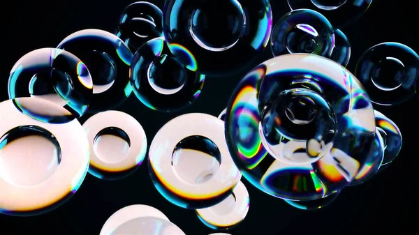 Скляні бульбашки з підсвічуванням . — стокове фото