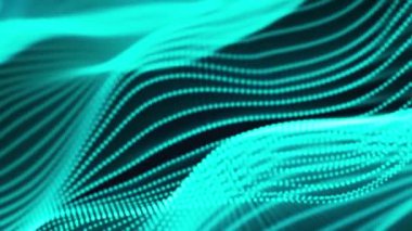 Bilgisayar büyük bir veri dalgası oluşturdu. Renkli çizgili efekt. Fütürist neon parlayan bir yüzeyin 3B görüntülemesi