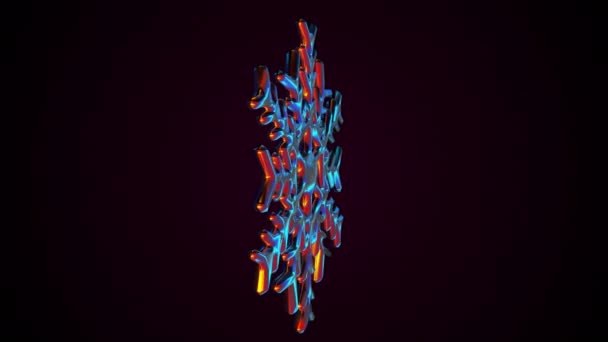 Crystalline iridescent snowflake. — Stock video